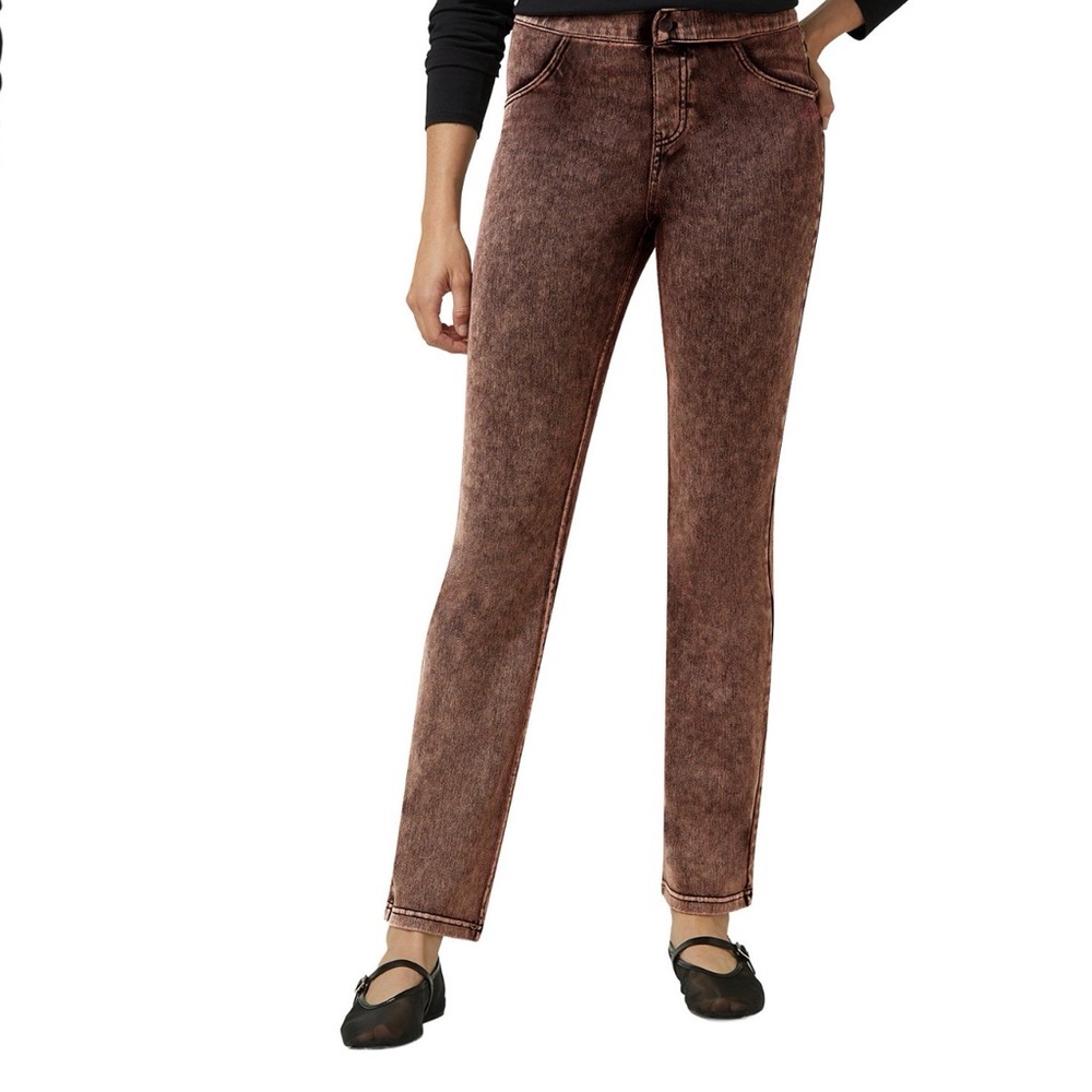 HUE Women's High-Rise Super-Soft Denim Baby Bootcut Leggings - Brown